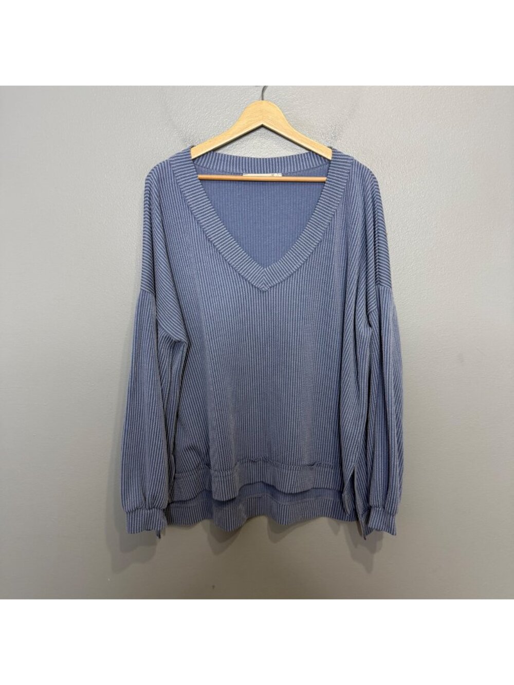 ALTAR'D STATE diya urban ribbed oversized pullover in gray blue size XL